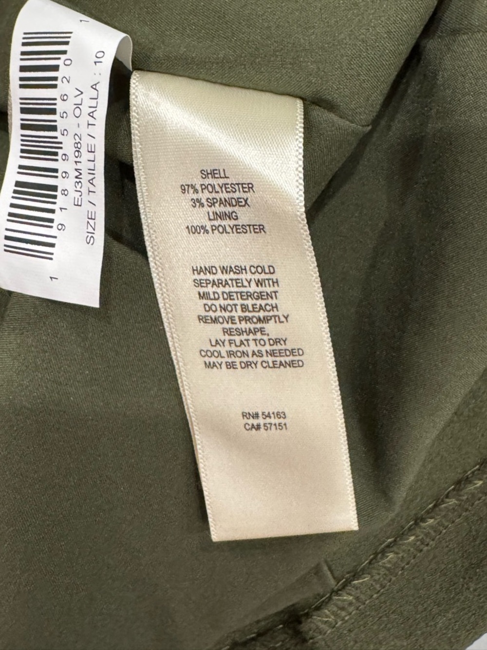Eliza J Olive Green Short-Sleeve Shirt Dress with Tie Waist - Picture 5 of 5